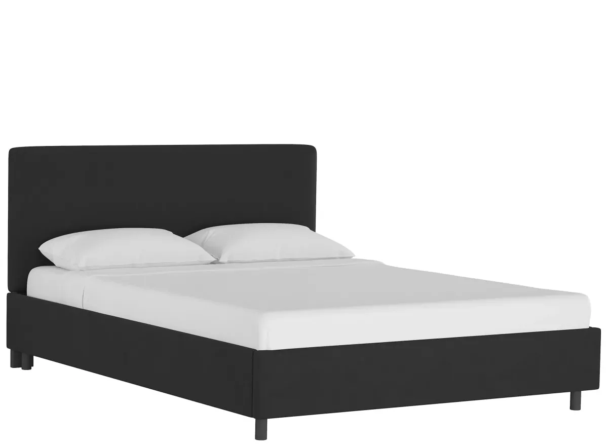 Valerie Platform Bed in Velvet Black by Skyline