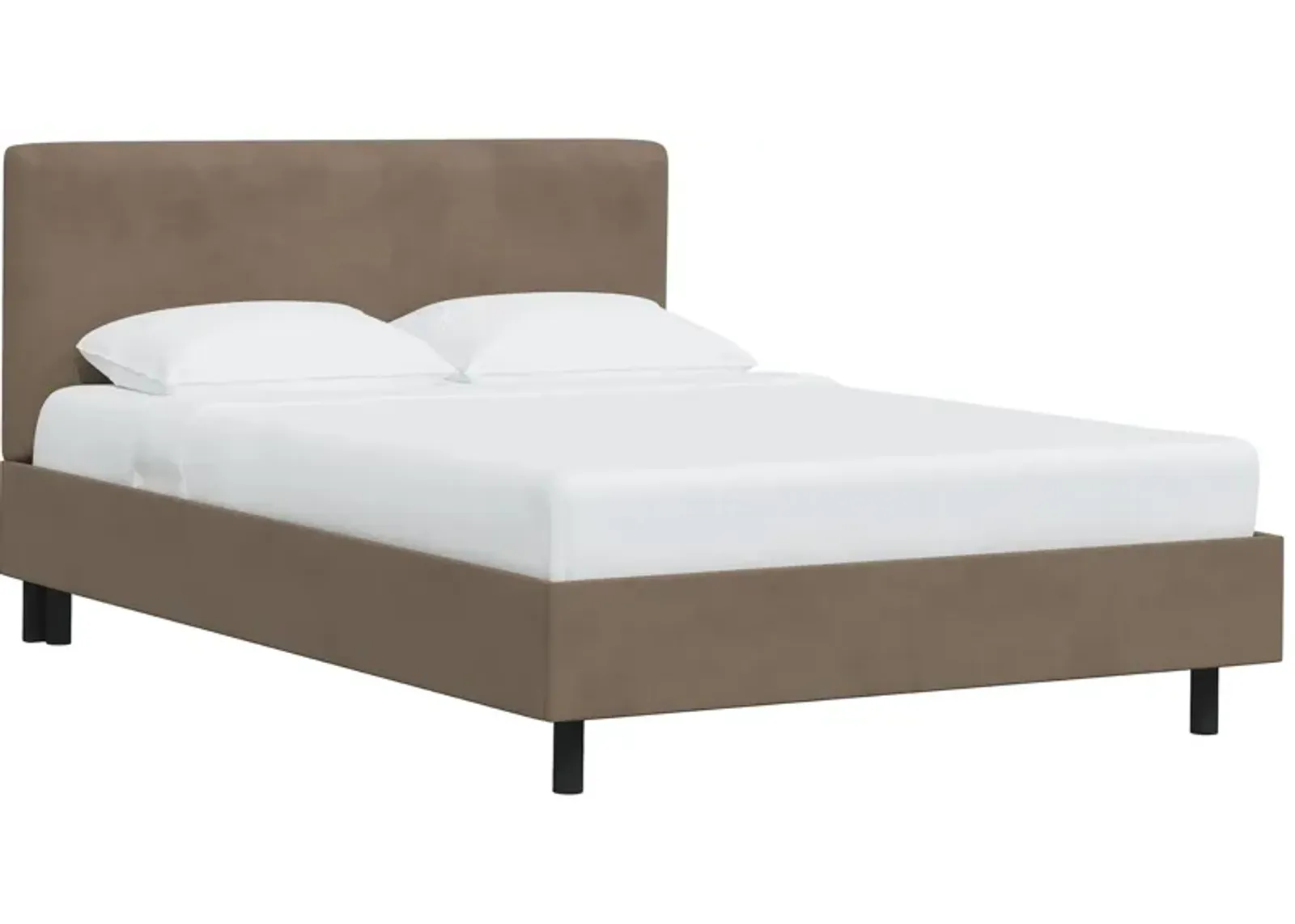 Valerie Platform Bed in Velvet Cocoa by Skyline