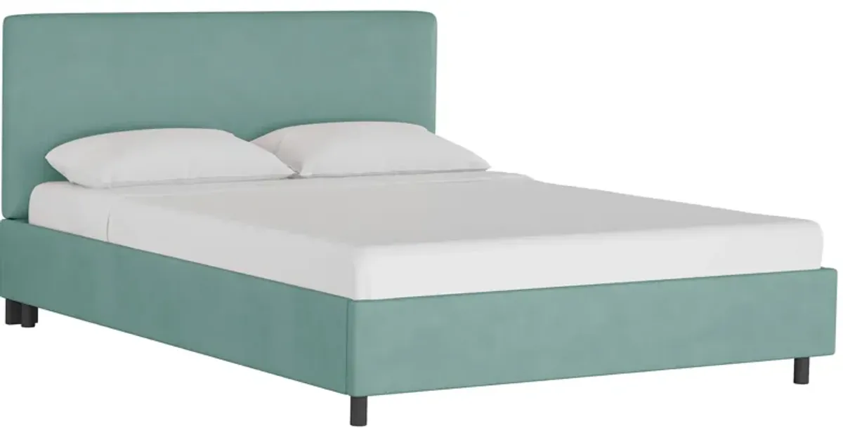 Valerie Platform Bed in Velvet Caribbean by Skyline