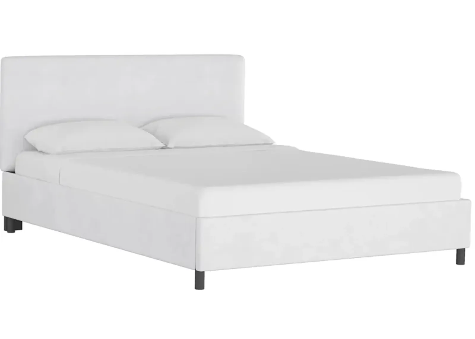 Valerie Platform Bed in Velvet White by Skyline