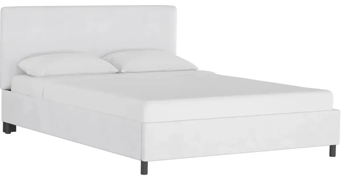 Valerie Platform Bed in Velvet White by Skyline