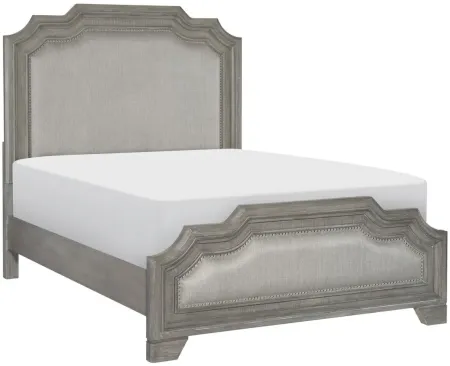 Kara Upholstered Panel Bed in Driftwood Gray by Homelegance