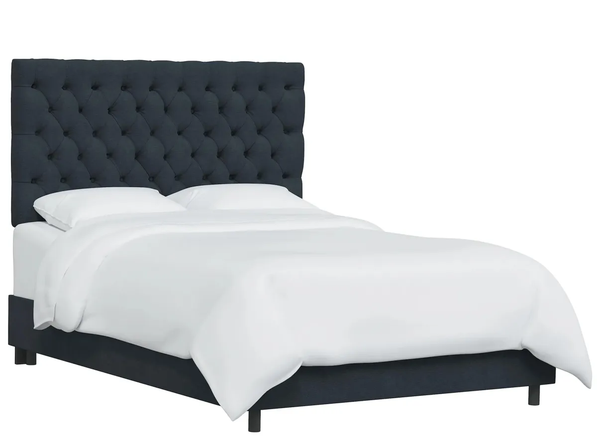 Queensbury Bed in Linen Navy by Skyline