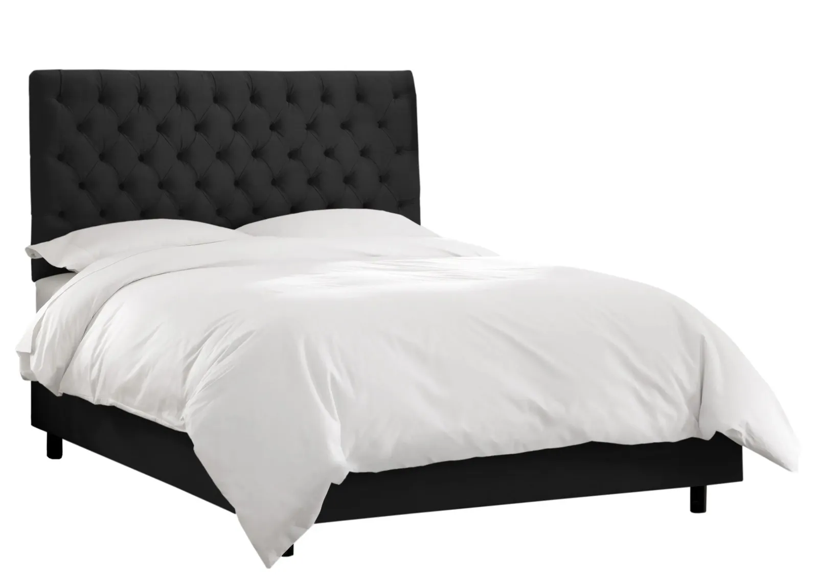 Queensbury Bed in Velvet Black by Skyline