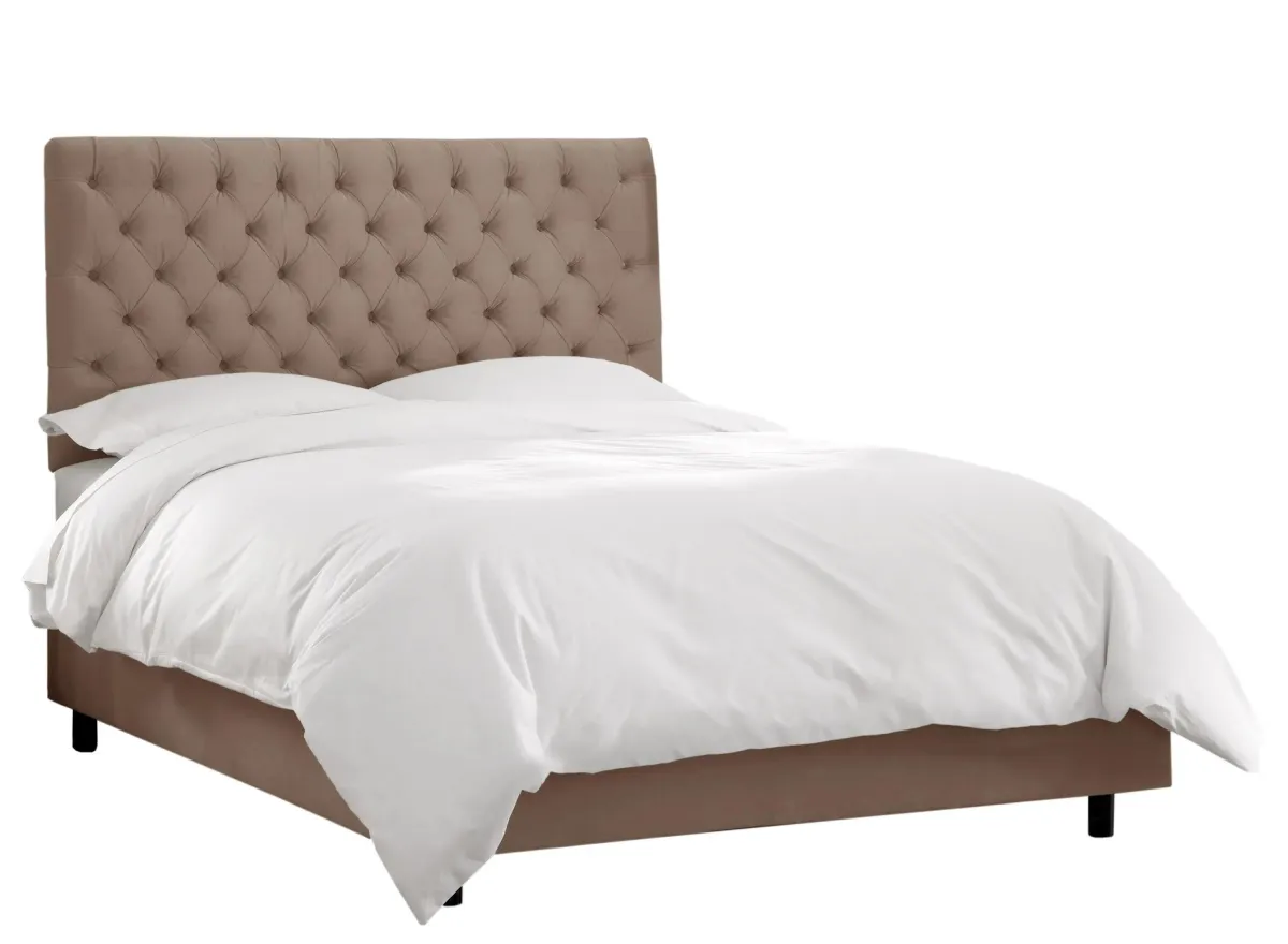 Queensbury Bed in Velvet Cocoa by Skyline