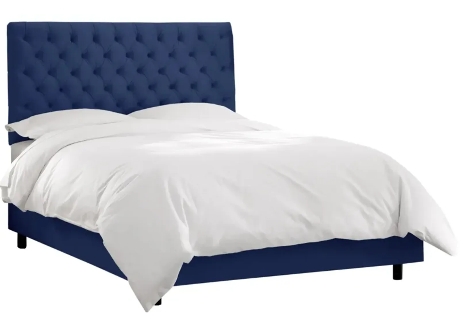 Queensbury Bed in Velvet Navy by Skyline