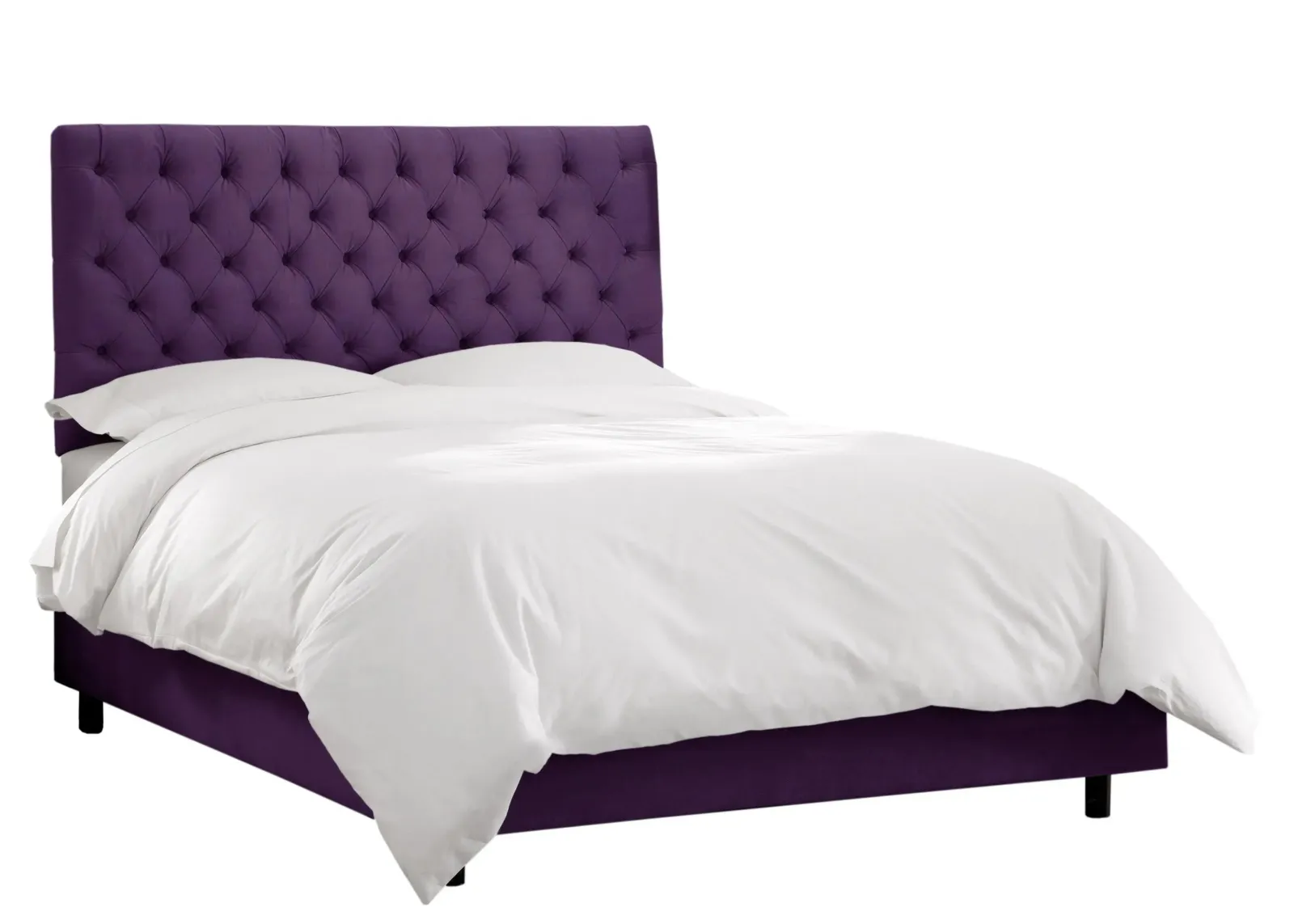 Queensbury Bed in Velvet Aubergine by Skyline