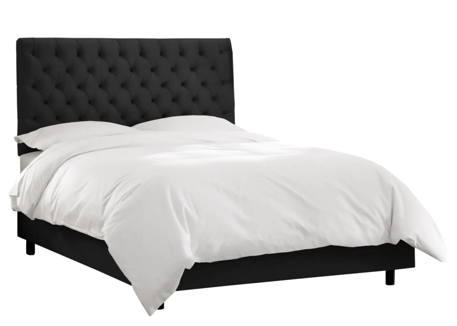 Queensbury Bed in Velvet Black by Skyline