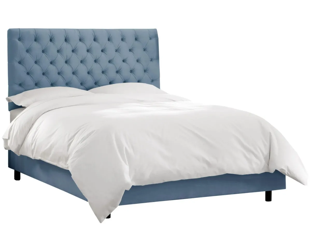 Queensbury Bed in Velvet Ocean by Skyline