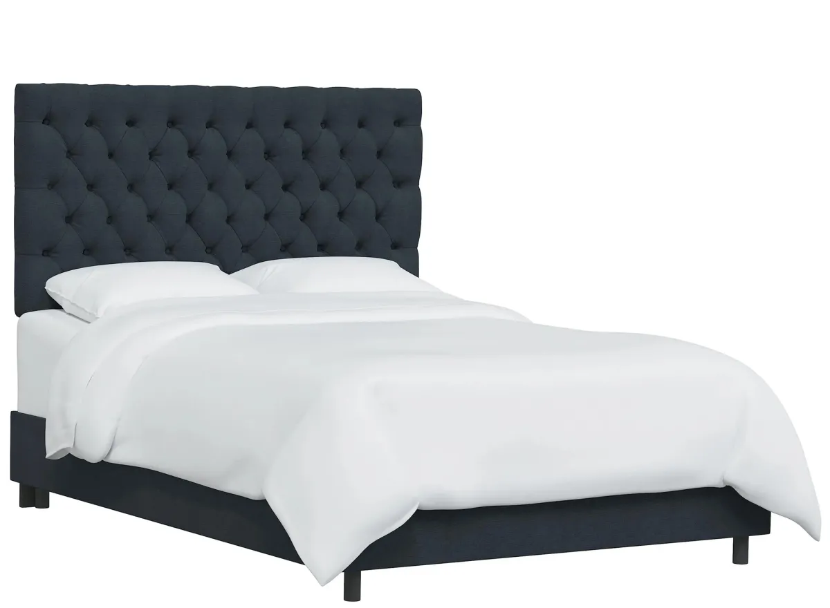 Queensbury Bed in Linen Navy by Skyline