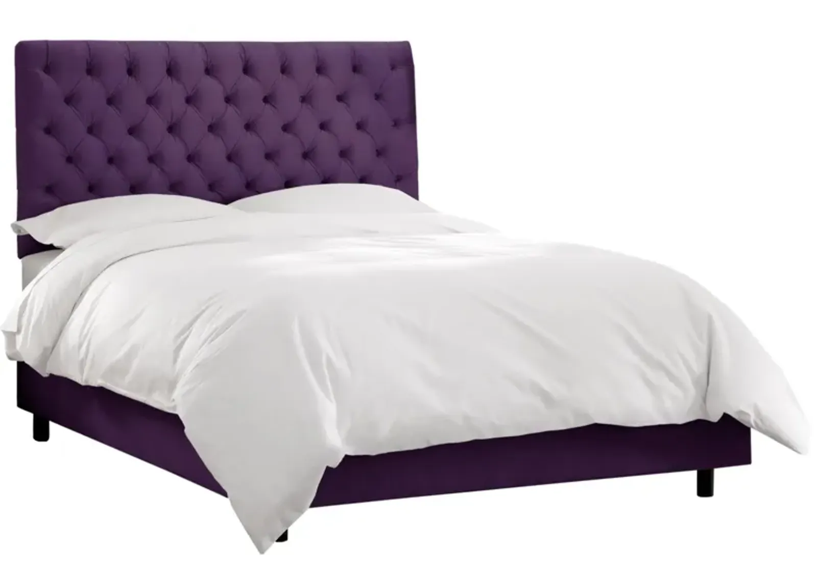 Queensbury Bed in Velvet Aubergine by Skyline