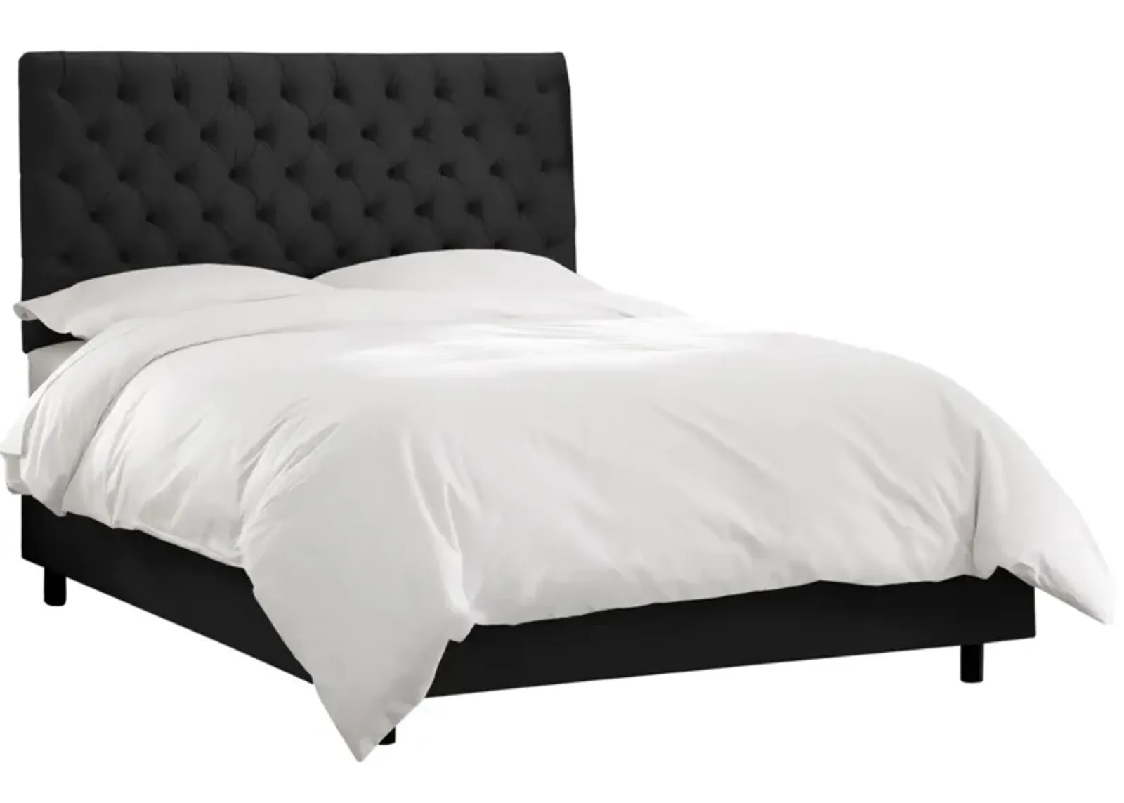 Queensbury Bed in Velvet Black by Skyline