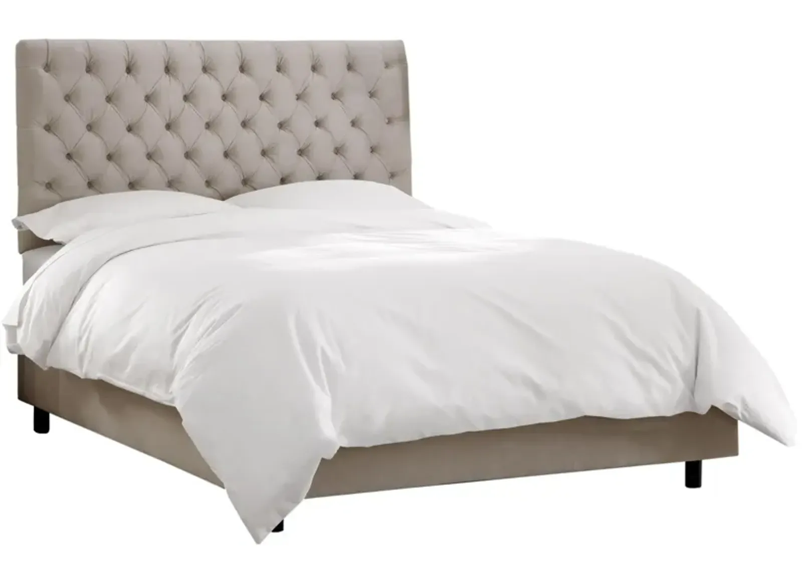 Queensbury Bed in Velvet Light Gray by Skyline