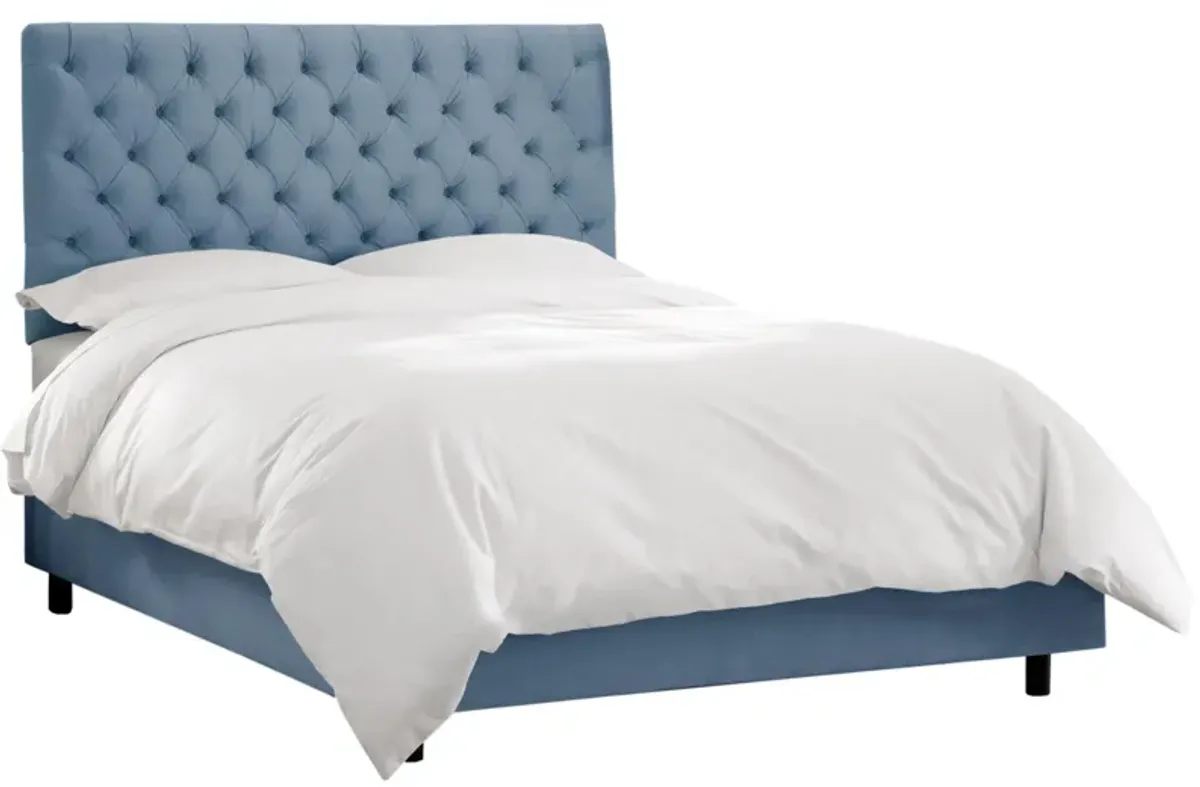 Queensbury Bed in Velvet Ocean by Skyline