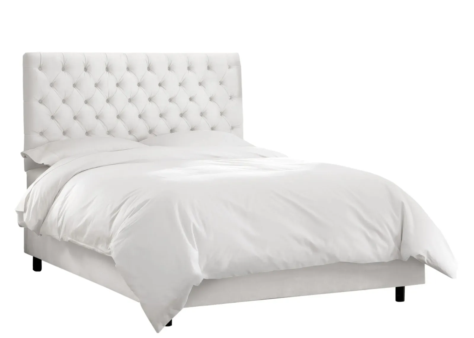 Queensbury Bed in Velvet White by Skyline