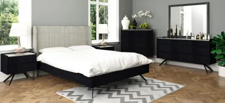 Phoenix Upholstered Bed in Gray by LH Imports Ltd