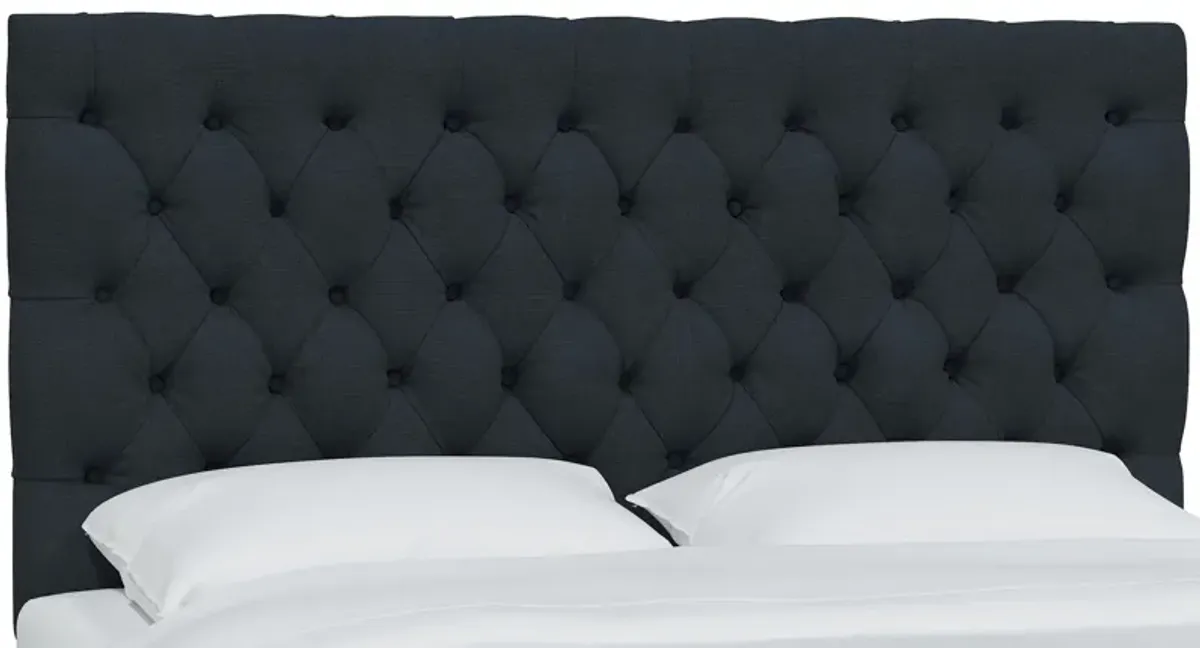 Queensbury Headboard in Linen Navy by Skyline