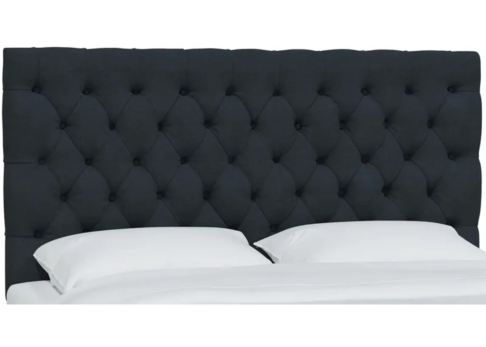 Queensbury Headboard in Linen Navy by Skyline