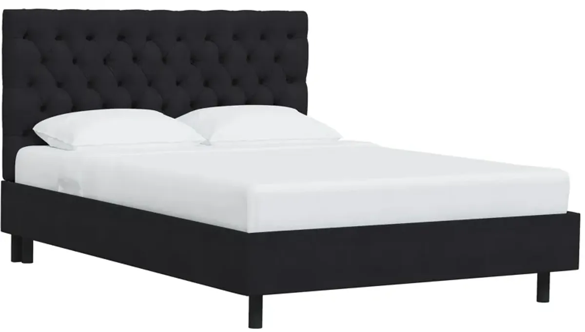 Queensbury Platform Bed in Linen Black by Skyline