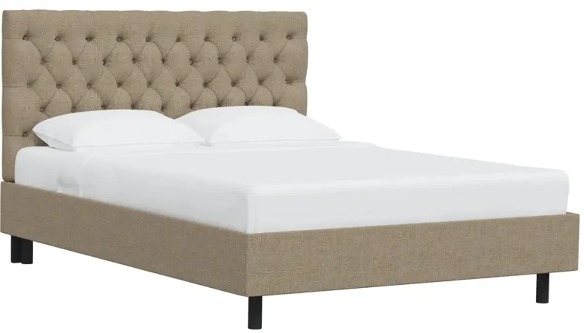 Queensbury Platform Bed in Linen Sandstone by Skyline