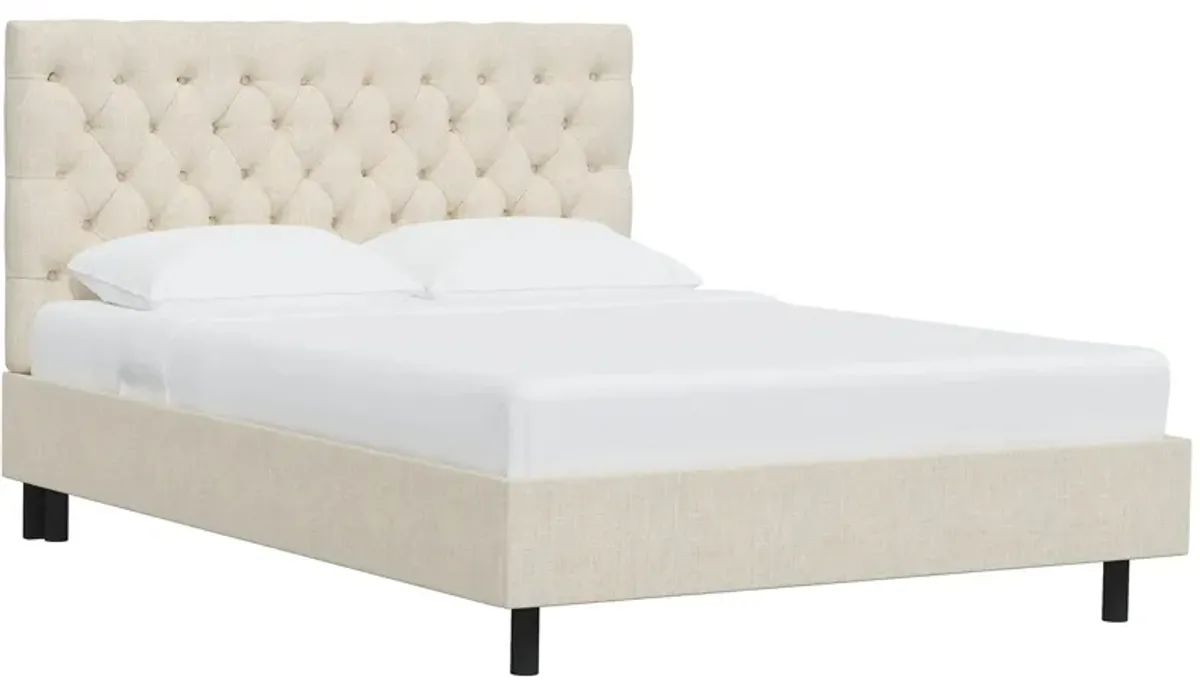 Queensbury Platform Bed in Linen Talc by Skyline