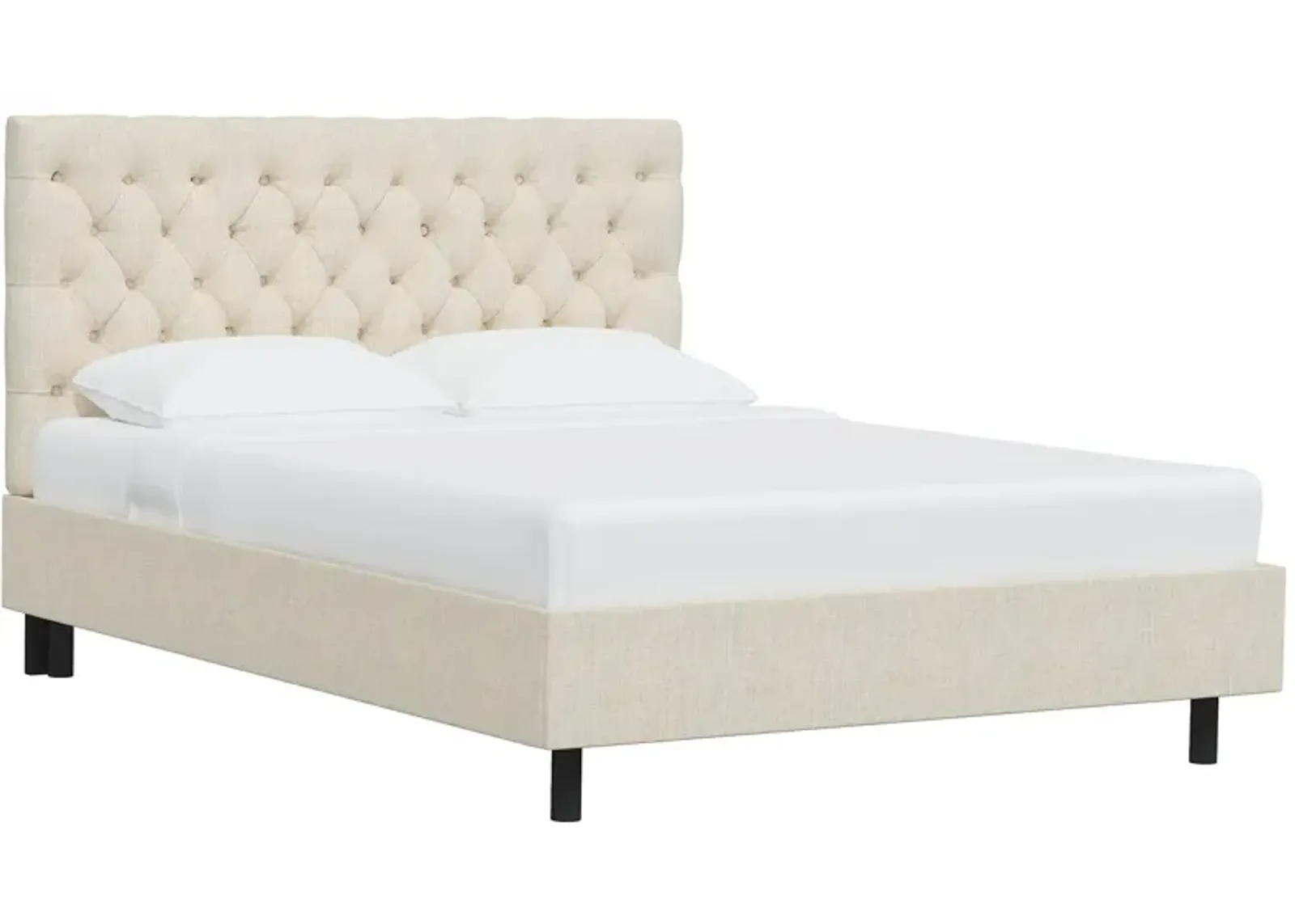 Queensbury Platform Bed in Linen Talc by Skyline