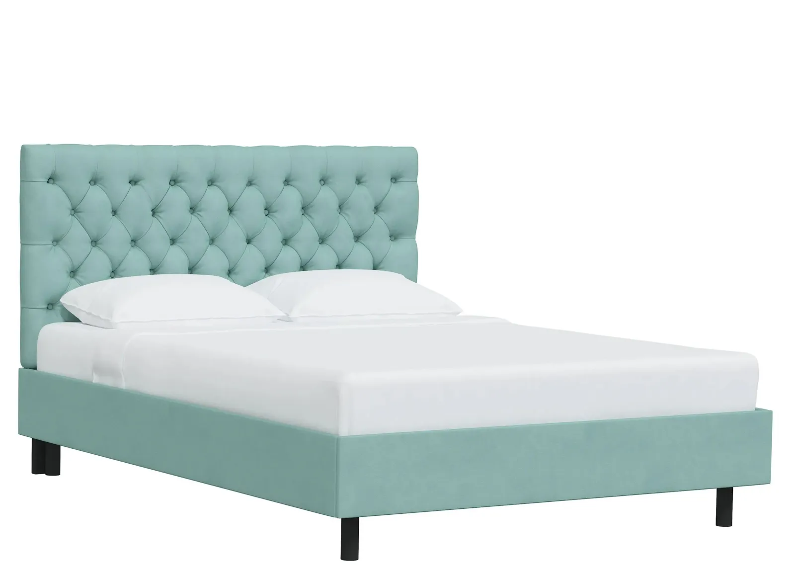 Queensbury Platform Bed in Velvet Caribbean by Skyline