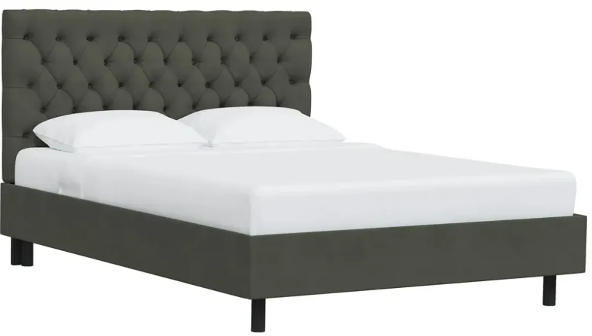 Queensbury Platform Bed in Velvet Pewter by Skyline