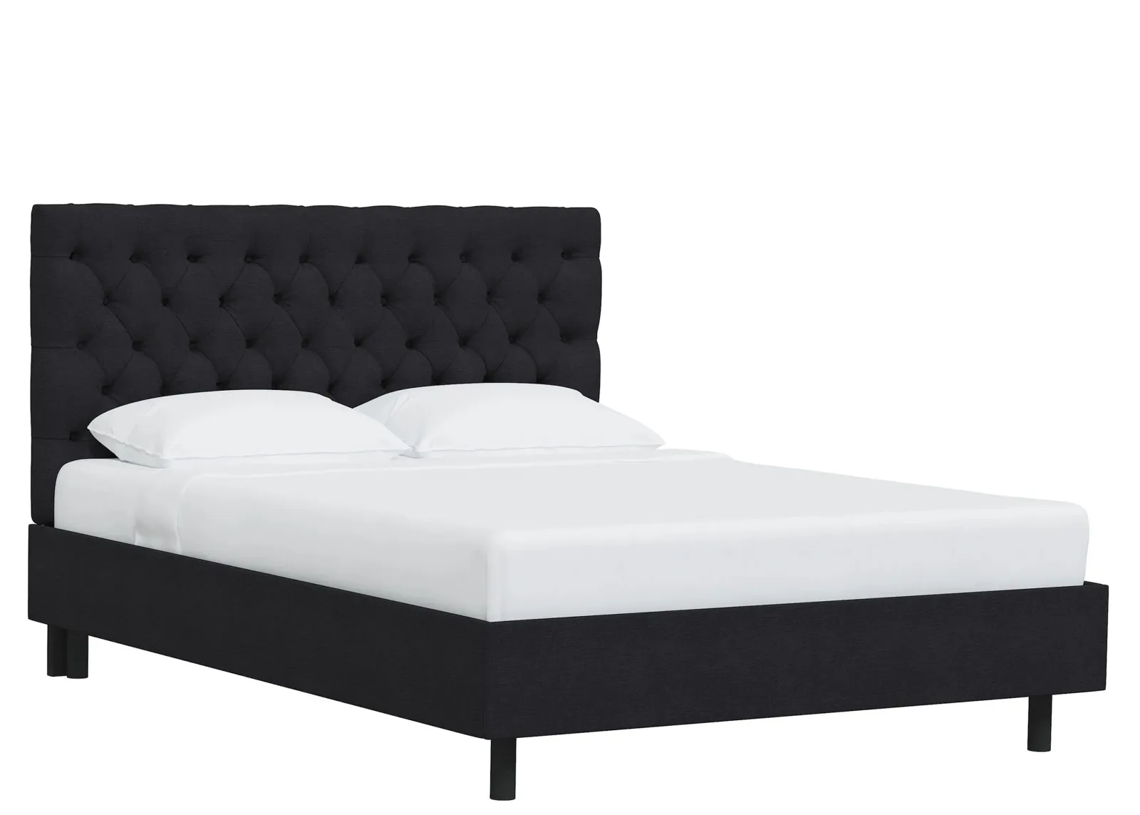 Queensbury Platform Bed in Linen Black by Skyline