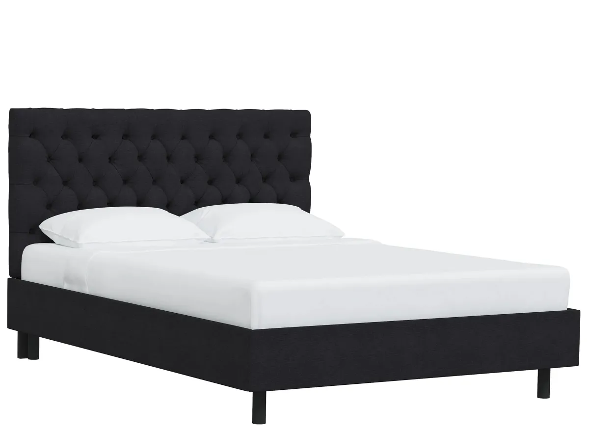 Queensbury Platform Bed in Linen Black by Skyline