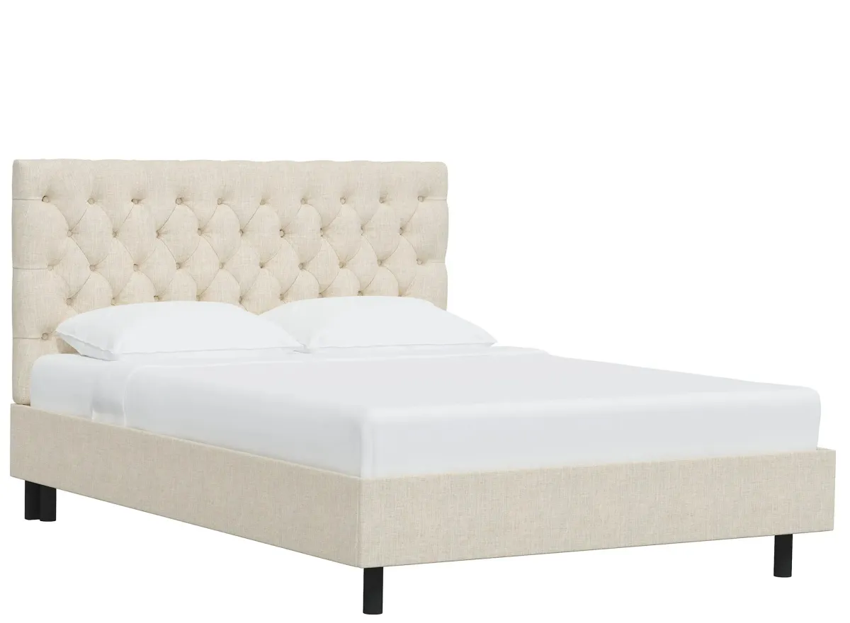 Queensbury Platform Bed in Linen Talc by Skyline