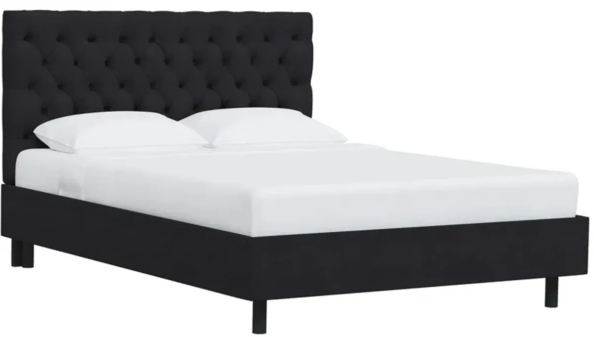 Queensbury Platform Bed in Linen Black by Skyline