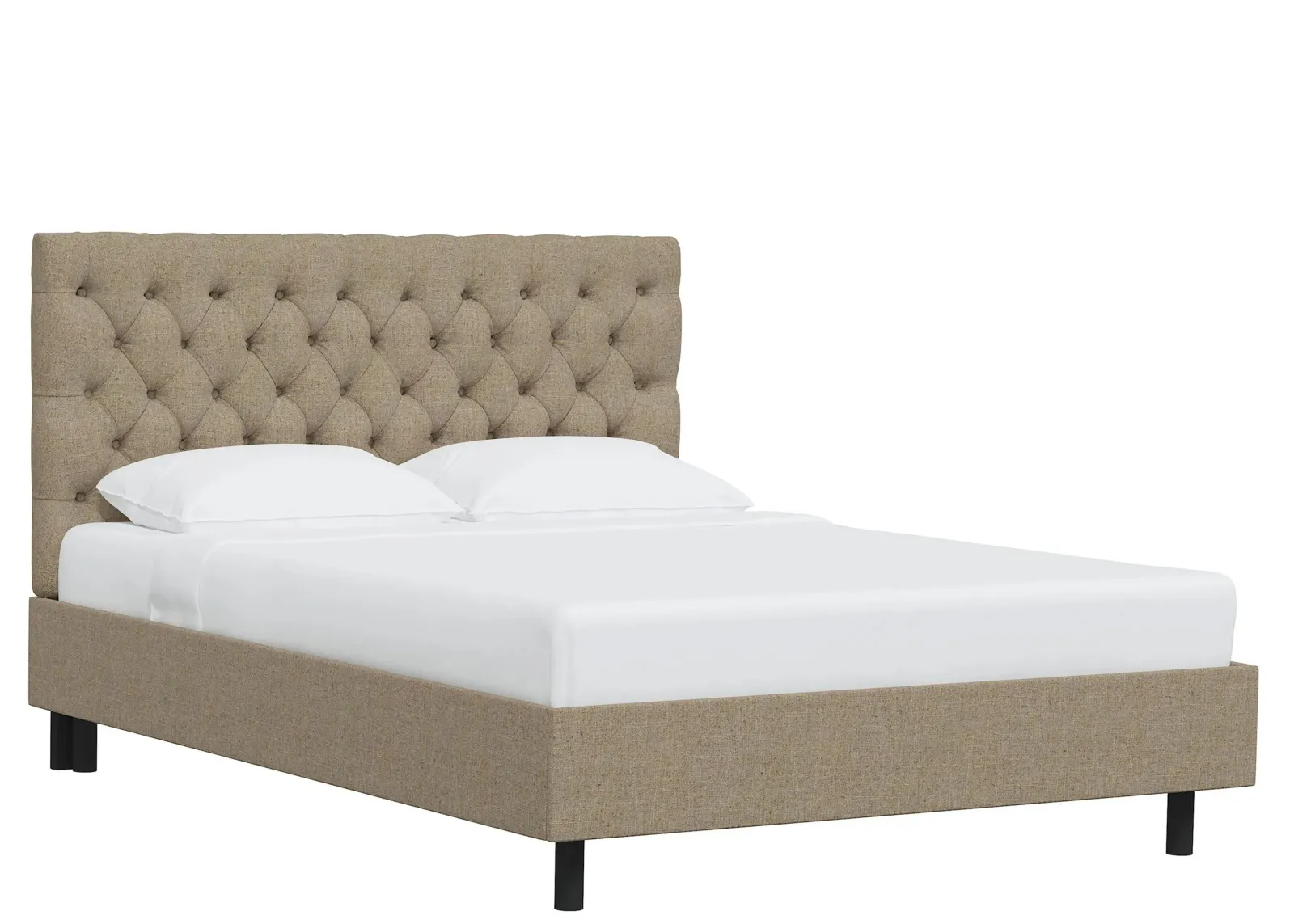 Queensbury Platform Bed in Linen Sandstone by Skyline