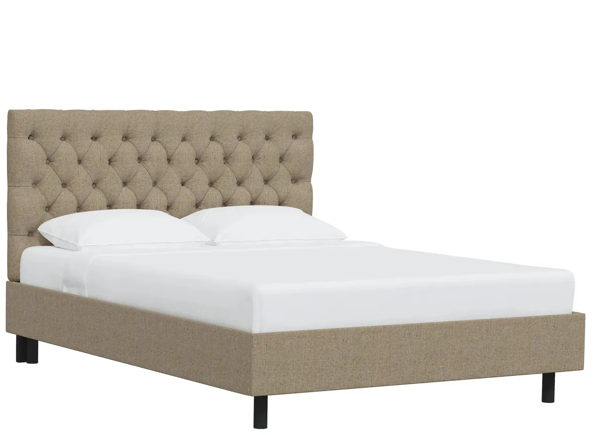 Queensbury Platform Bed in Linen Sandstone by Skyline