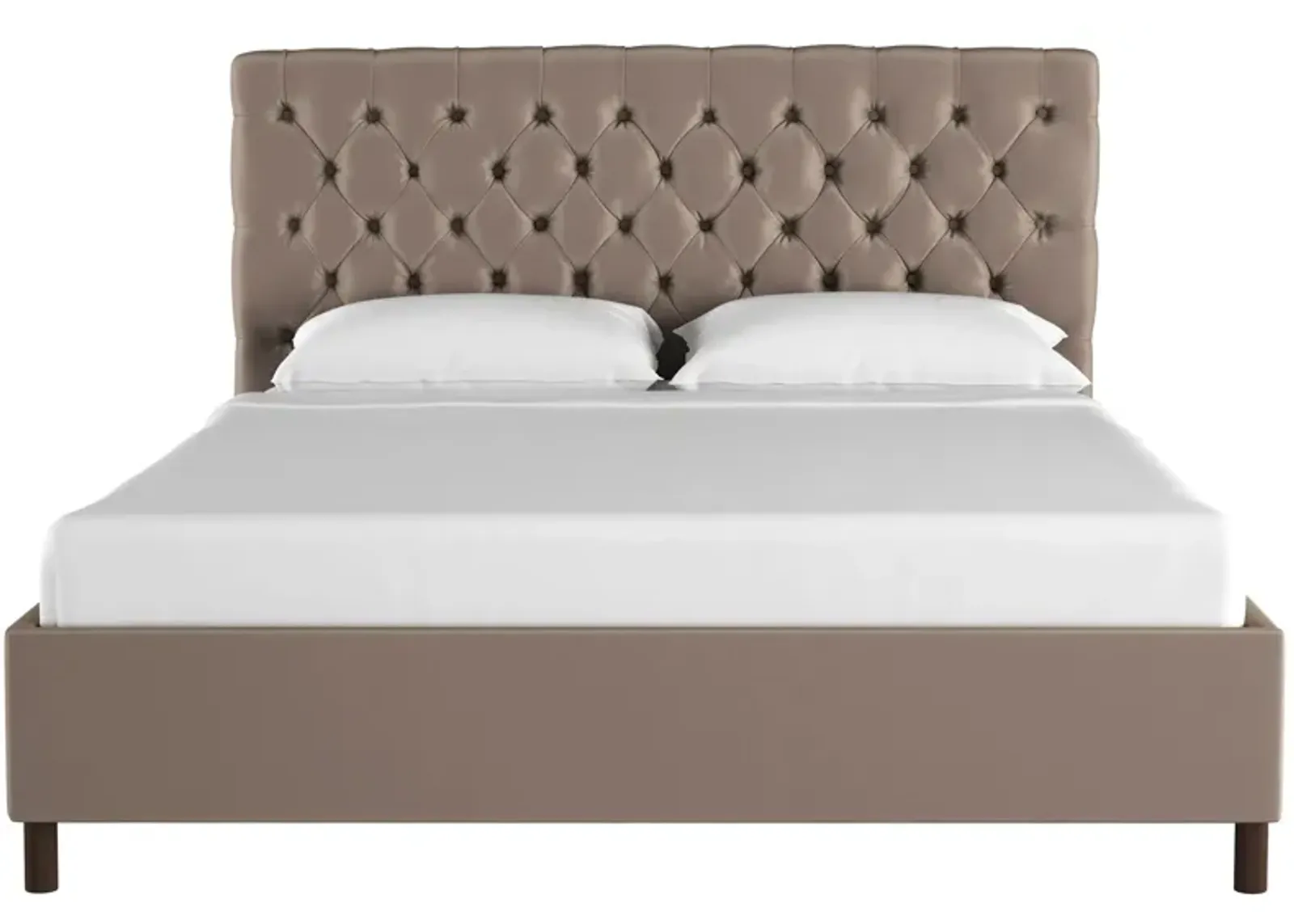 Queensbury Platform Bed in Velvet Cocoa by Skyline