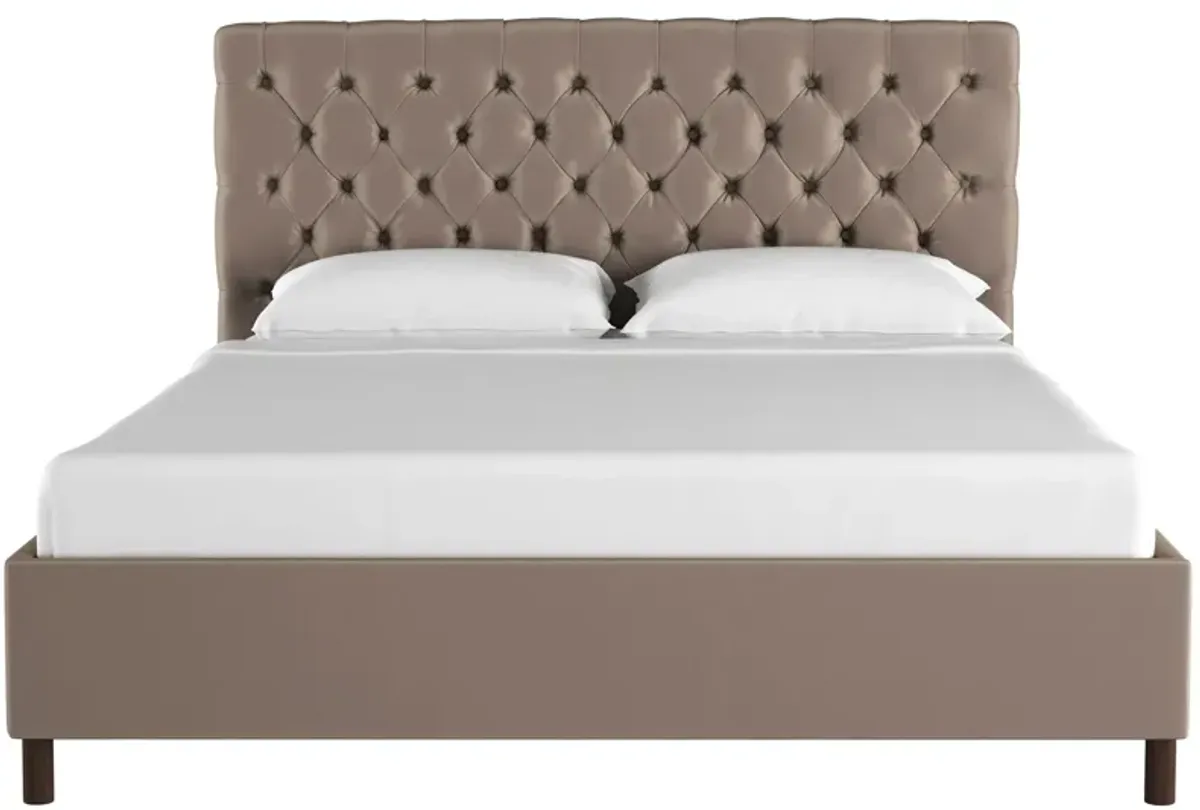 Queensbury Platform Bed in Velvet Cocoa by Skyline