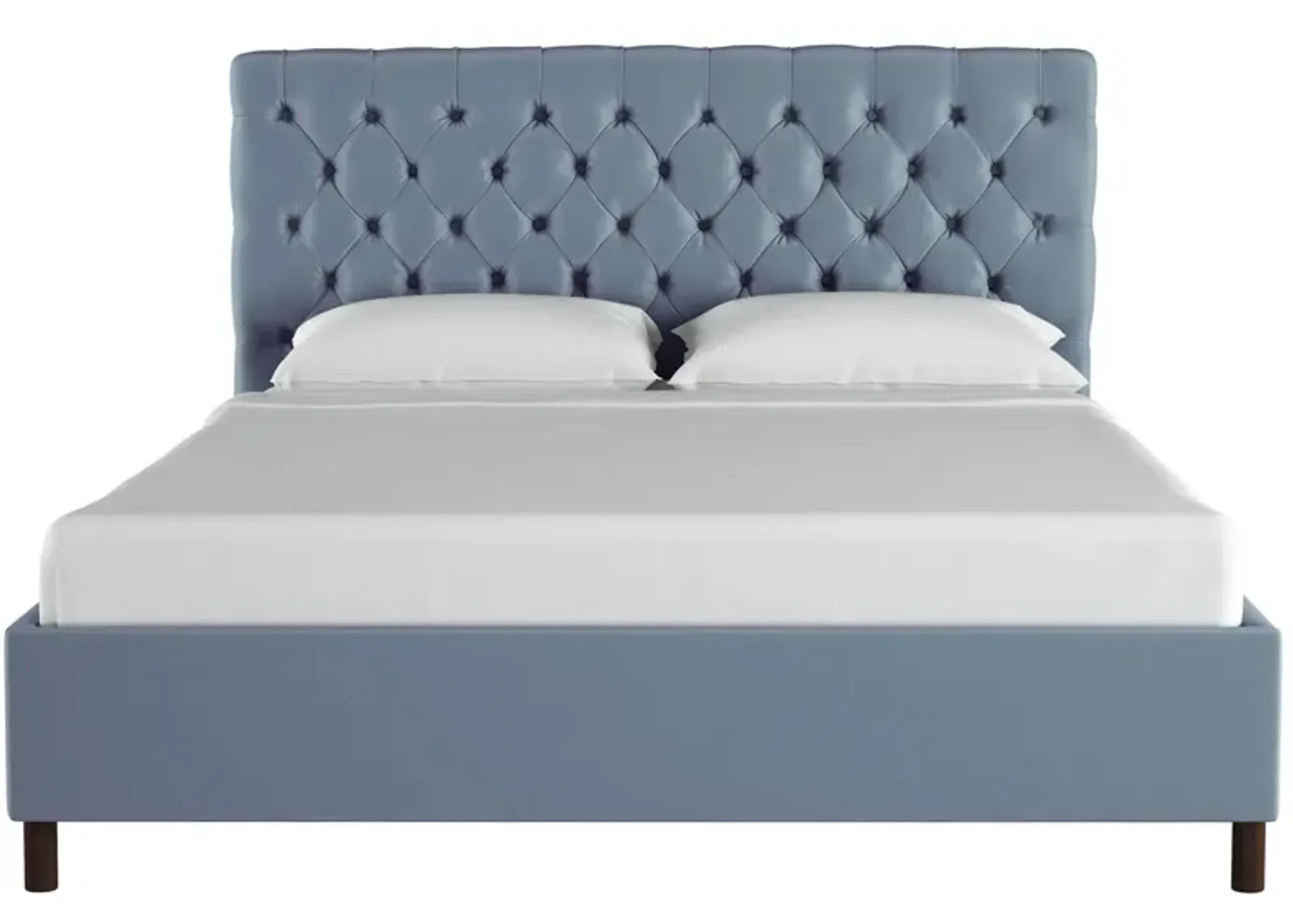 Queensbury Platform Bed in Velvet Ocean by Skyline