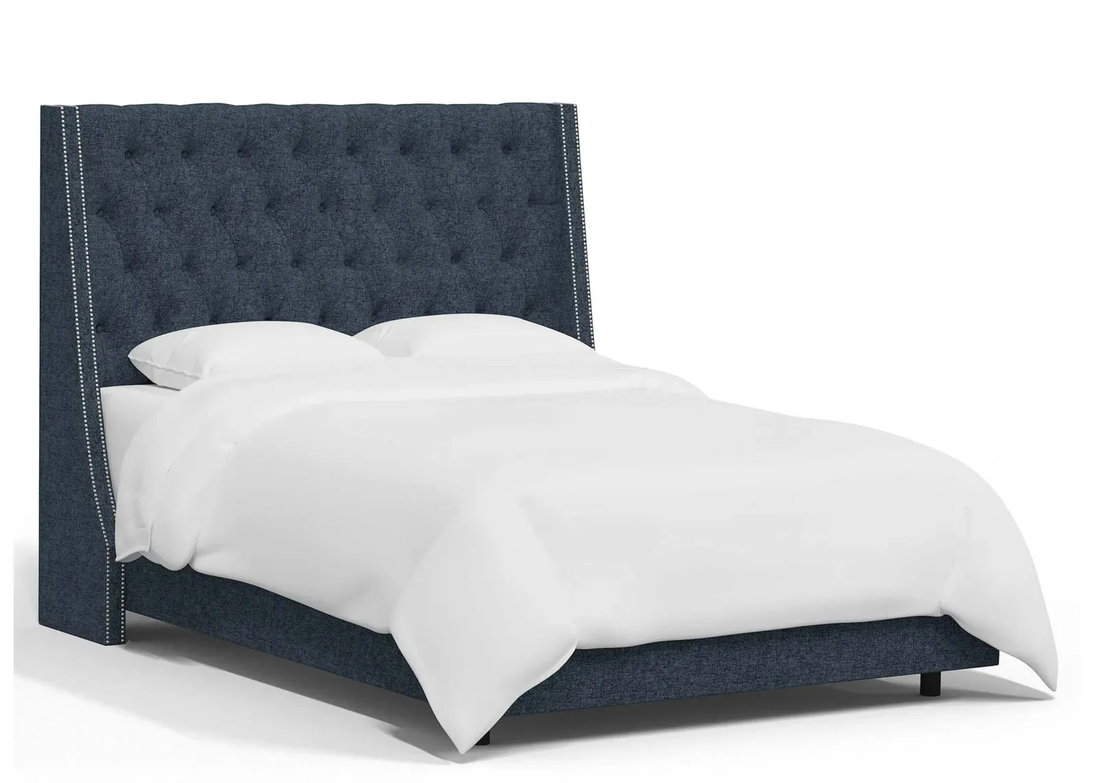 Sheridan Wingback Bed in Zuma Navy by Skyline