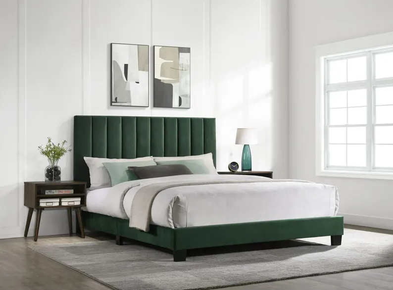 Colbie 3-pc. Upholstered Platform Bedroom Set in Emerald by Elements International Group