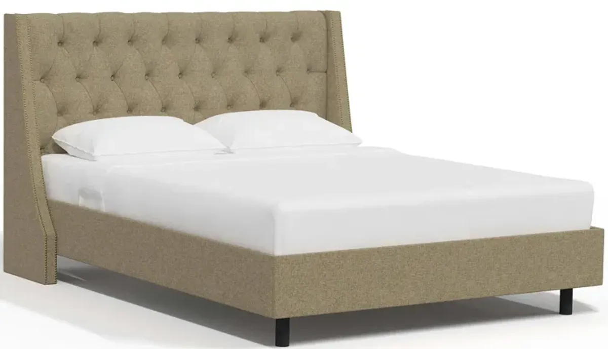 Sheridan Wingback Platform Bed in Zuma Linen by Skyline