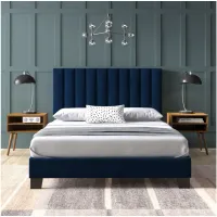 Colbie 3-pc. Upholstered Platform Bedroom Set in Navy by Elements International Group