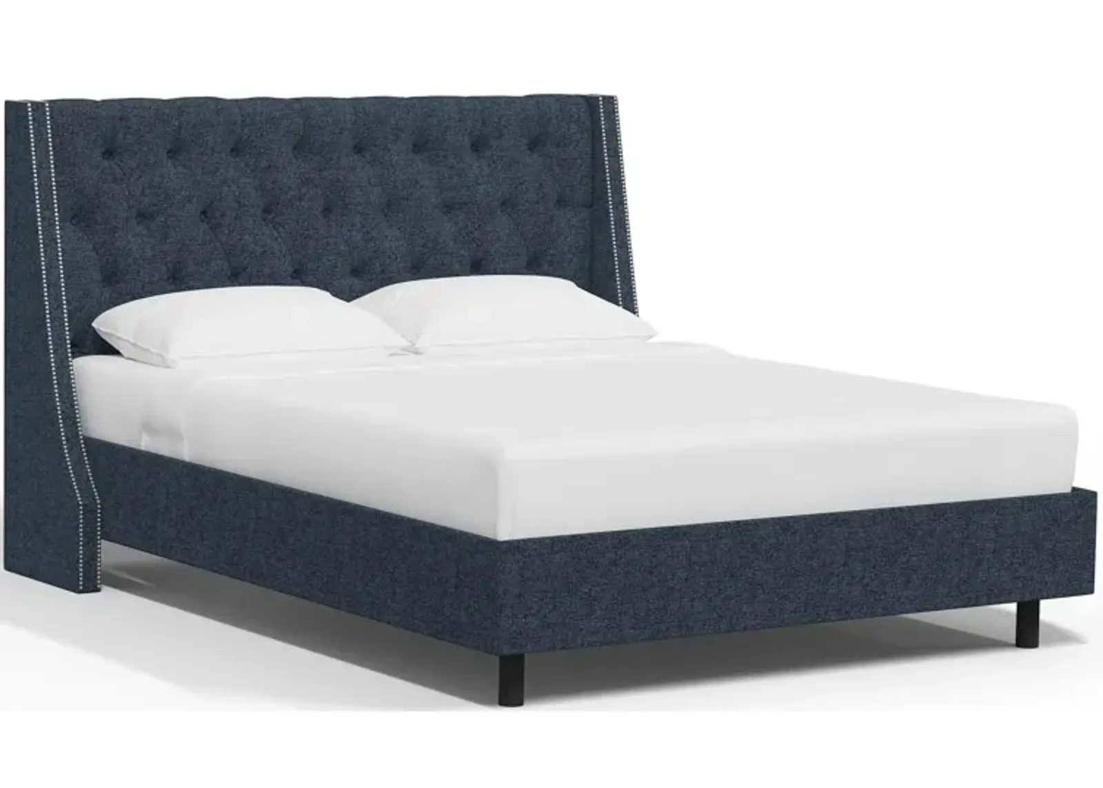 Sheridan Wingback Platform Bed in Zuma Navy by Skyline