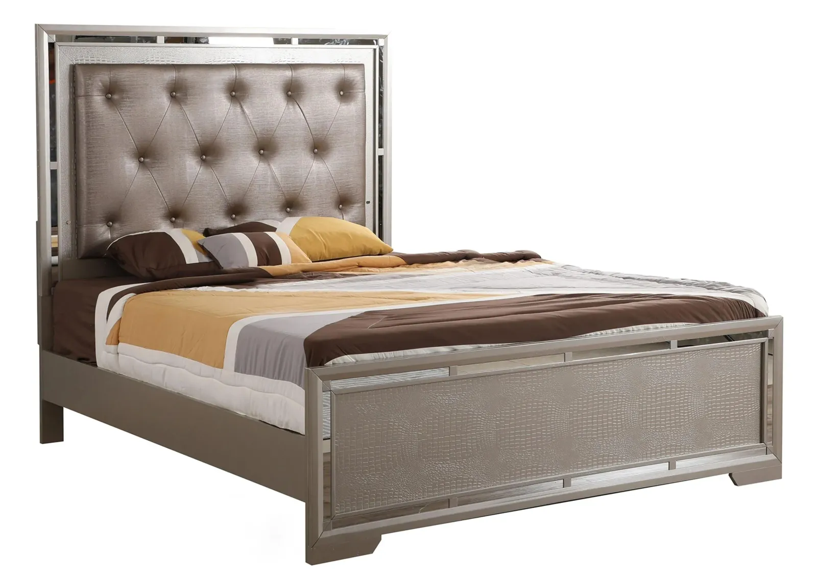 Alana Panel Bed in Champagne by Glory Furniture