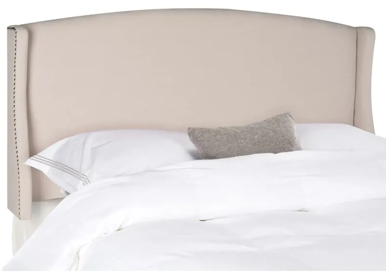 Austin Winged Upholstered Headboard in Taupe by Safavieh