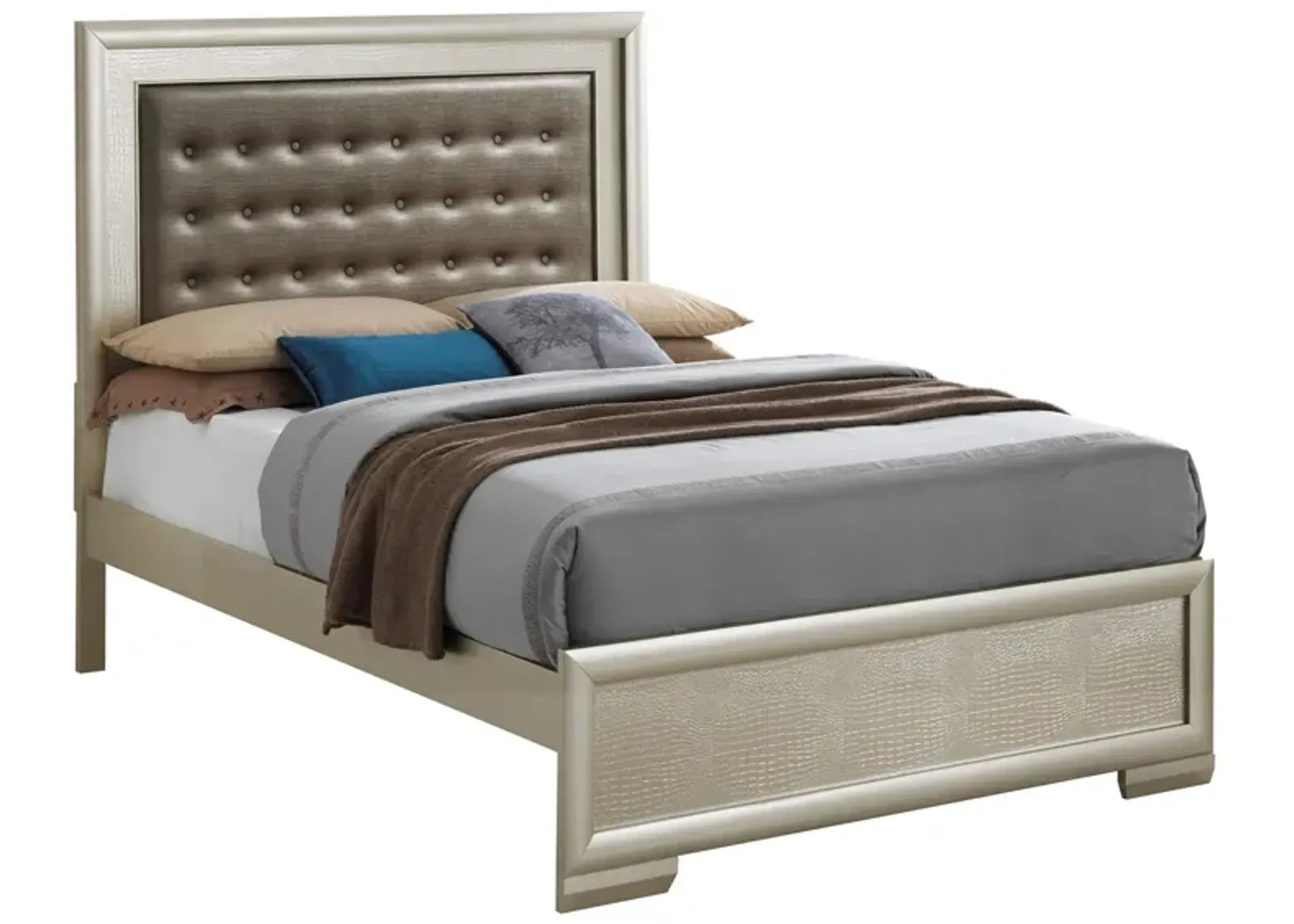 Kat Panel Bed in Champagne by Glory Furniture