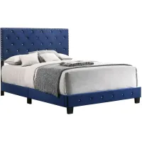Suffolk Upholstered Panel Bed in Navy Blue by Glory Furniture