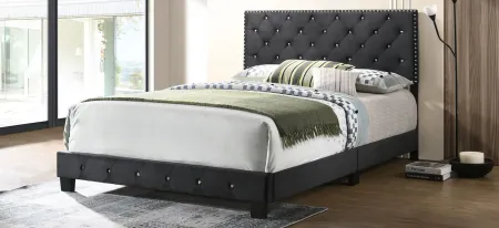 Suffolk Upholstered Panel Bed in Black by Glory Furniture