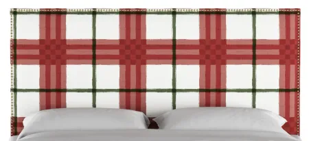 Merry Headboard in Brush Plaid Holiday by Skyline