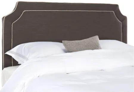 Dane Piping Upholstered Headboard in Charcoal & True Taupe by Safavieh