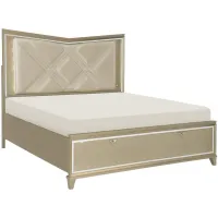 Cordlia Platform Storage Bed with LED Lighting in Champagne Metallic by Homelegance